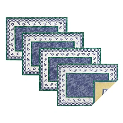Image of Villeroy and Boch Switch 3 Reversible Cotton Bordered Placemats, 14 Inches by 20 Inches, Set of 4