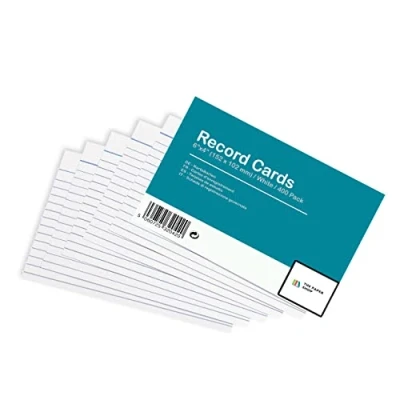 Image of [400 Pack] Revision Cards 6x4 White Record FlashCards Ruled (6x 4) 152mm x 102mm Blank Flash Index