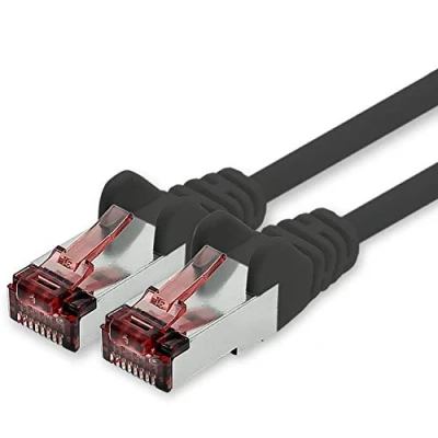 Image of 1CONN Cat6 network cable 5m black Ethernet Lankabel Lan Sftp Pimf patch 1000 Mbit s