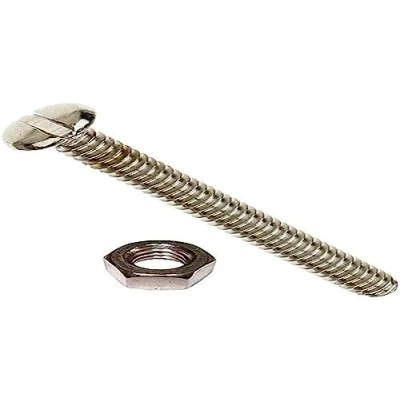 Image of Merriway BH03625 (5 Pcs) Slotted Pan Head Machine Screws with Nuts, M10 x 75mm (3/8 inch 3 inch) Bright Zinc Plated Pack of 5 Pieces