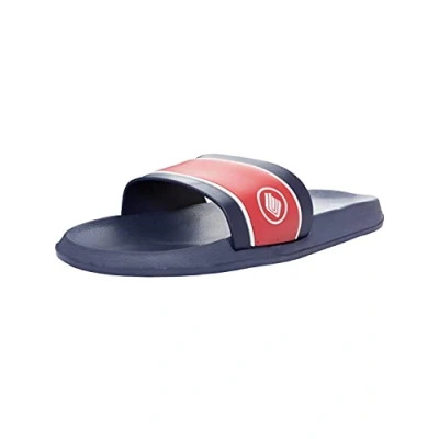 Image of Enzo Mens Slip On Sliders Summer Flip Flops Slides Holiday Beach Sandals (Blue, 8 UK, numeric_8)