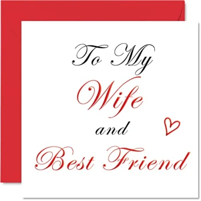 Image of Special Birthday Cards for Wife Best Friend Romantic Happy Card from Husband Partner, Wifey Gift, 145mm x Valentines Anniversary Greeting Gift