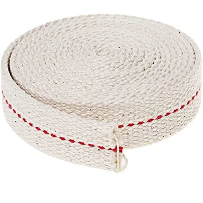 Image of Cheeroyal 1.5cm Width Lamp Wicks, 4.5m Flat Cotton Wicks Replacement Oil Lanterns Wick Stitch for Burners Paraffin Kerosene Based