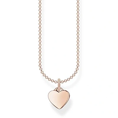 Image of Thomas Sabo Women&#039;s Rose Gold 925 Sterling Silver Heart Necklace 36 38 cm Length