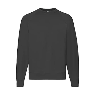 Image of Fruit of the Loom Men&#039;s Raglan Classic Sweater, Black, XX Large