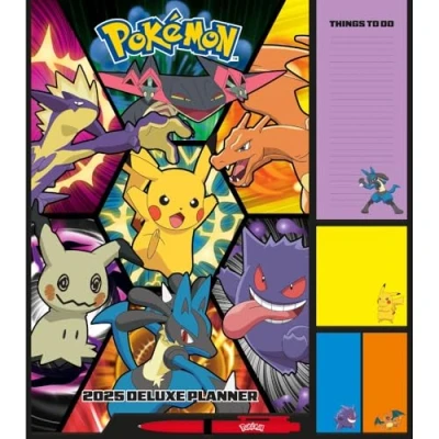 Image of 2025 Calendar Pokemon Deluxe Planner Month to View Family Organiser Official Product
