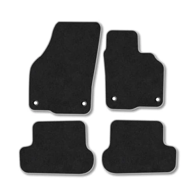 Image of Car Mats Compatible with VW Beetle (2012 2019) Tailored Fit Grey Carpet Floor Set Accessory Custom 4 Pieces Anti Slip Backing &amp; Binding Trim Edge