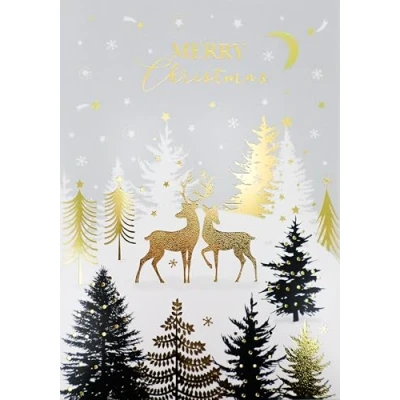 Image of Surprise 3D Pop Out Reindeers Magical Christmas Up Greeting Card XHH003S