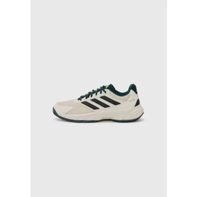 Image of adidas Men&#039;s CourtJam Control 3 Clay Tennis Shoes, White/core Black/Aurora Ivy, 11 UK