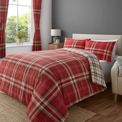 Image of Catherine Lansfield Kelso Single Duvet Set Red
