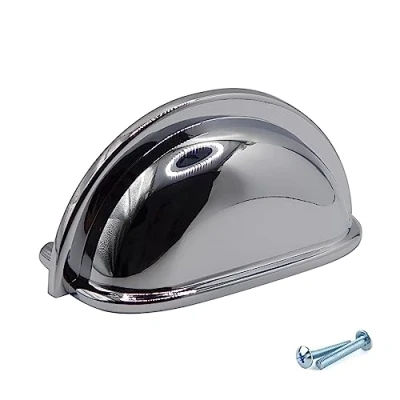 Image of M4TEC Cup Kitchen Cabinet Door Handles Cupboards Drawers Bedroom Furniture Pull Handle Polished Chrome. VD7 Series: 76 mm