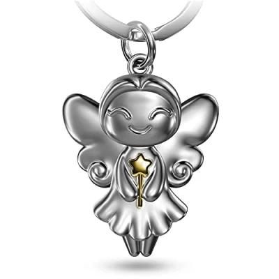 Image of FABACH Wunschfee Keyring Fairy Good Wishes Guardian Angel Lucky Charm Pendant Luck Gift Luck, gold, 1 Stück