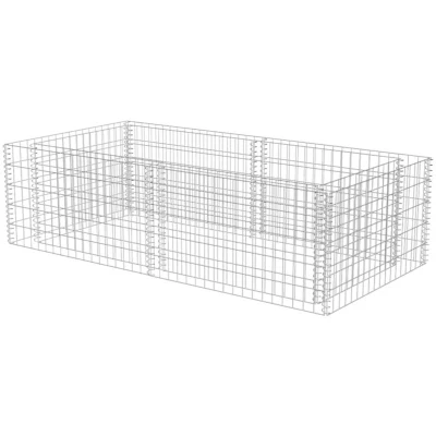 Image of vidaXL Gabion Planter Galvanised Steel 180x90x50 cm