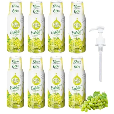 Image of 8 Pack FruttaMax Fruit Syrup Concentrate Less Sugar with 60% Content Suitable for soda Machine (8x500ml) (8 x Grape)