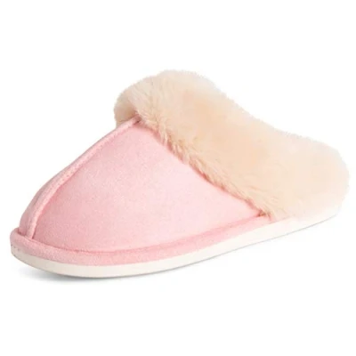 Image of Polar Womens Memory Foam Duel Size Luxury Rubber Sole Plush Faux Fur Cozy Comfort House Outdoor Winter Slippers Pink UK9 10/EU42 43 EA0615