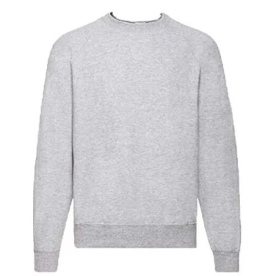 Image of Fruit of the Loom Men Raglan Classic Sweater, Grey (Heather Grey), Small