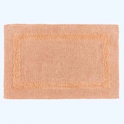 Image of HOMESCAPES Bath Mat, Luxury 1600gsm Extra Soft 100% Cotton, Reversible Bathroom Mats Non Slip, Washable, Super Absorbent, Quick Dry, Peach Rug, 50 x 80 cm