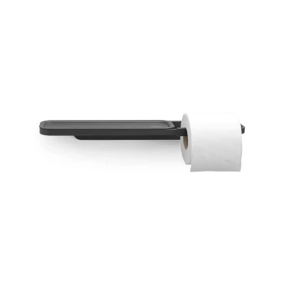 Image of Brabantia Mindset Toilet Roll Holder Fits All Regular Sizes Wall Mounted Corrosion Resistant Bathroom Accessory Fixing Materials Included Fresh White 4.2 x 8.6 14 cm