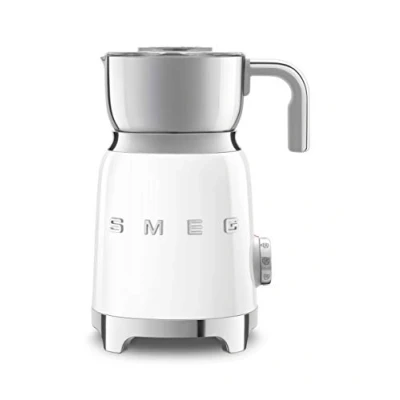 Image of Smeg MFF01WHUK 600ml Milk Frother, 6 Pre Set Functions, Tritan Lid and Measuring Cup, 500W, White