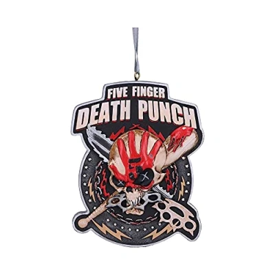 Image of Nemesis Now Five Finger Death Punch Hanging Xmas Decoration 9.5cm, Resin, Red, Officially Licensed Christmas Decoration, Cast in Expertly Hand Painted