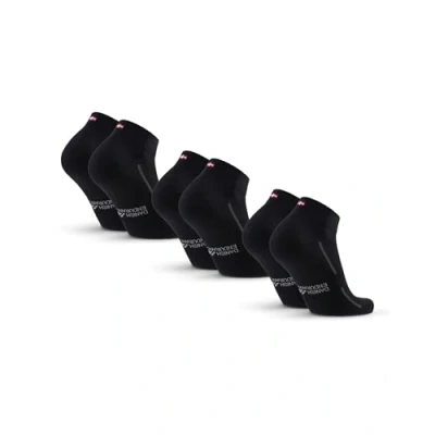 Image of DANISH ENDURANCE Cushioned Sport Socks, Organic Cotton, Quarter for Men &amp; Women, Unisex 3 or 6 pack Black 9 12