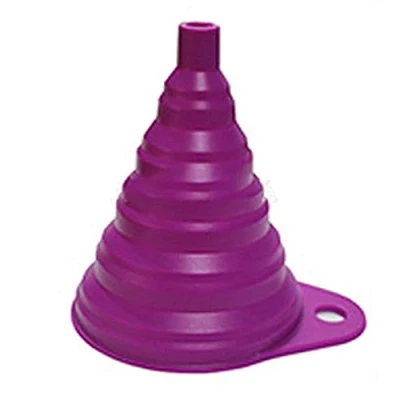 Image of CXK Kitchen Tool Silicone Funnel Multi layer Folding Portable Funnel,Purple