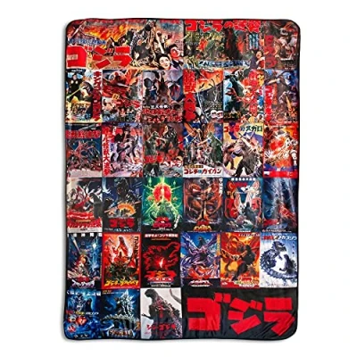 Image of Godzilla Movie Poster Oversized Fleece Throw Blanket 76 x 54 Inches