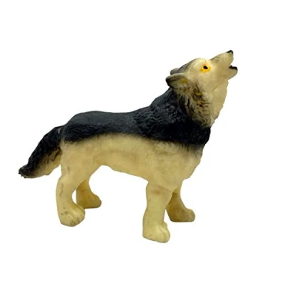 Image of Keycraft Stretchy Squishy Toys WOLF Wildlife Beanie Modeled on Nature Original Animal Living, BPA Free Material, Washable ideal for science, school projects, Kinetic Education