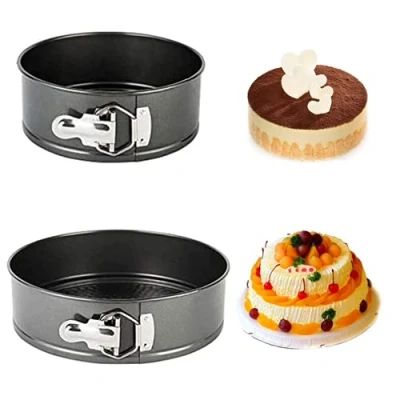 Image of Cake Tin Set,Nonstick and Leakproof 2 PCS (4/7) Pan/Springform Tin/Cheesecake Pan Set with Removable Bottom