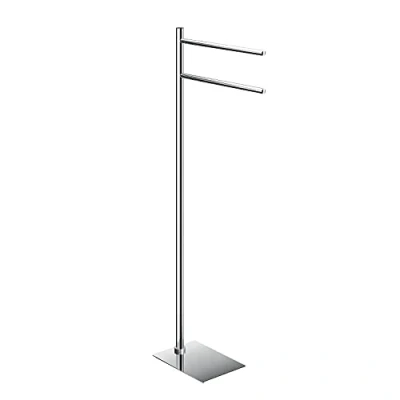Image of GEDY G Seoul Chrome Floor Stand, 83.3 x 34 14 cm, Stainless Steel and Cromall Towel Holder, 4 mm Allen Key Included, Metal, One
