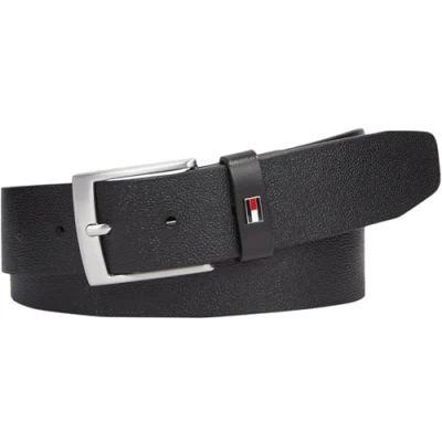 Image of Tommy Hilfiger ADAN Seasonal Texture Belt, Men&#039;s, Size: 32, Black