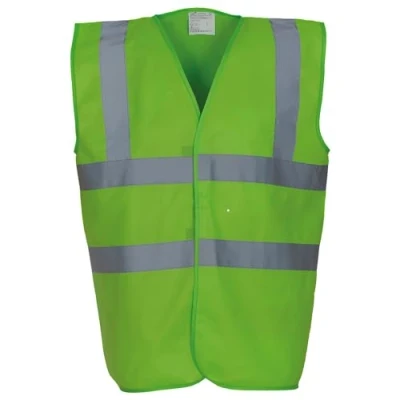 Image of Yoko Men&#039;s Yk001/Hvw100 Hi Vis 2 Band and Braces Waistcoat Lime, Medium