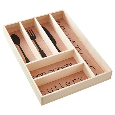 Image of Premier Housewares Cutlery Tray, Pine Wood, Natural, One Size