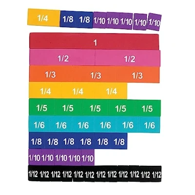 Image of Learning Resources Soft Foam Magnetic Rainbow Fraction Tiles