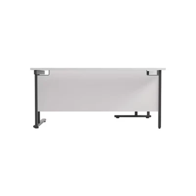 Image of Jemini Radial Left Hand Double Upright Cantilever Desk 1600x1200x730mm White/Black KF820420