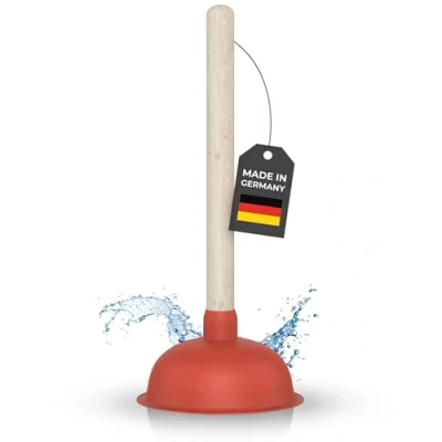 Image of Klangfeiler® Sink &amp; Drain Plunger 140mm Extra Strong Made in Germany Suction cup cleaner for sinks, showers more