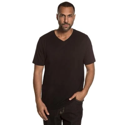 Image of JP 1880 Men&#039;s Big &amp; Tall 2 Pack Basic Black V Neck Tees Black, Navy XXXXXX Large 711318 10 6XL