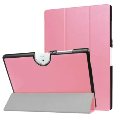 Image of ZZOUGYY Tablet Cover for Acer Iconia One 10 B3 A40 10.1&quot;(2017 Release),Ultra Thin Slim Folio Stand Lightweight Leather Case 2017 A40FHD 10.1 inch (Pink)