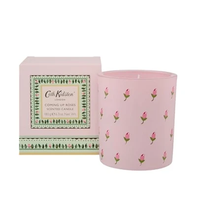 Image of Cath Kidston Home Fragrance Coming Up Roses Pink Glass Candle 180g