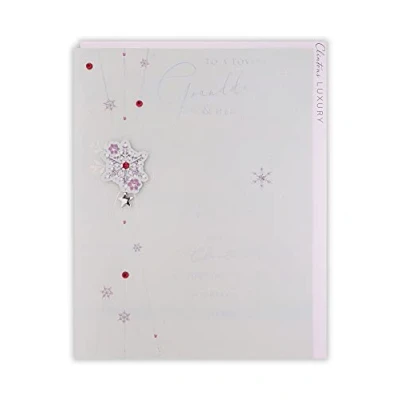 Image of Clintons: Snowflakes Granddaughter &amp; Partner Christmas Card, Multi Colour, 155 x 235, 1169214