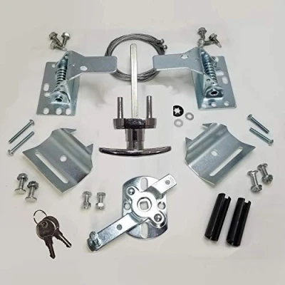 Image of Secure Universal Garage Door Lock Kit w/Spring Latch and Keyed Handle by Ri Key Security