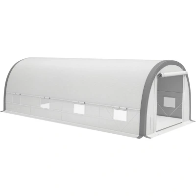 Image of Outsunny Walk in Tunnel Greenhouse Upgraded Structure Mesh Door &amp; Windows 845 921V00WT