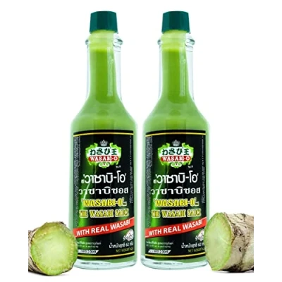 Image of Wasabi O Sauce With Real Wasabi, 4.4oz (Pack of 2), Hot For Sushi, Roast Beef, Roasted Veggies Vegan, Vegetarian, Gluten Free