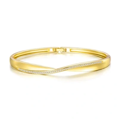 Image of Philip Jones Gold Plated Arc Bangle Created with Zircondia® Crystals (7 Inch)