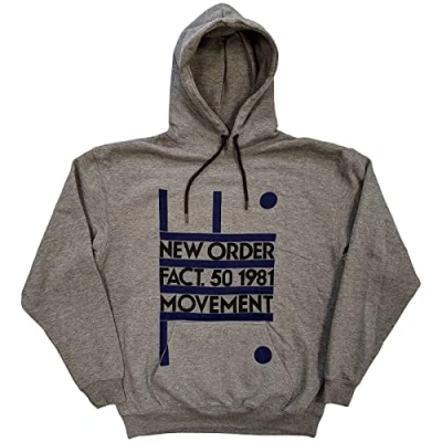 Image of New Order Hoodie Movement Band Logo Official Unisex Grey Pullover XXL