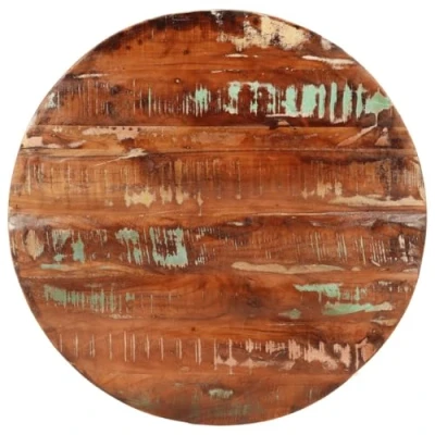 Image of vidaXL 70 cm Round Reclaimed Solid Wood Table Top Brown, Mixed Colour Finish, Rustic Design, Versatile for Dining &amp; Living Spaces