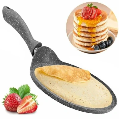 Image of GEEZY Pancake Maker Crepe Pan Non Stick Frying for Healthy Cooking PFOA Free, Granite Stone, 10.5 inch /26 cm