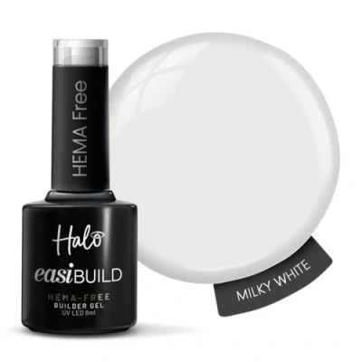 Image of Halo Easibuild Builder Gel 8ml Milky White. UV/LED For Nails, Natural Growth &amp; Nail Strengthener. White Art Professional Manicure Repair, Hema Free