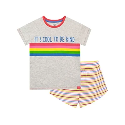 Image of Harry Bear Girls Short Pyjamas Rainbow Multicoloured 10 11 Years