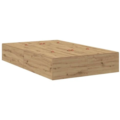 Image of vidaXL Storage Bed Frame Artisan Oak 120x190 cm